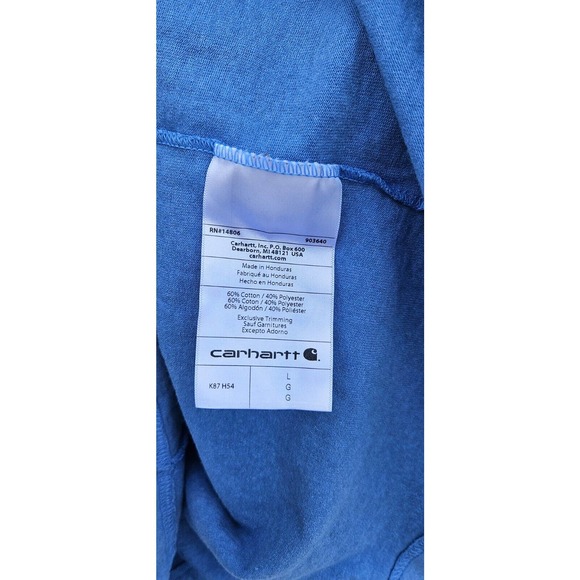 Carhartt Mens T Shirt Large Blue Loose Fit Short Sleeve Crew Neck Tee Pocket - Picture 7 of 9